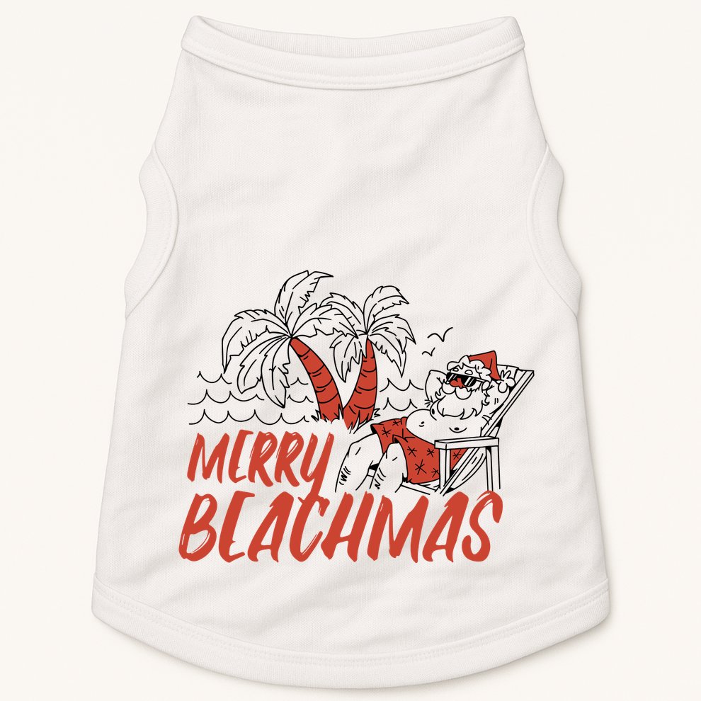 Merry Beachmas Santa Claus Vacation Doggie Tank