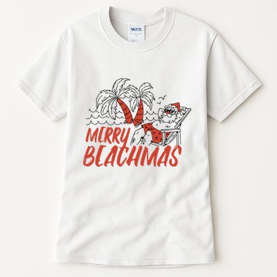 Merry Beachmas Santa Claus Vacation Tall T-Shirt