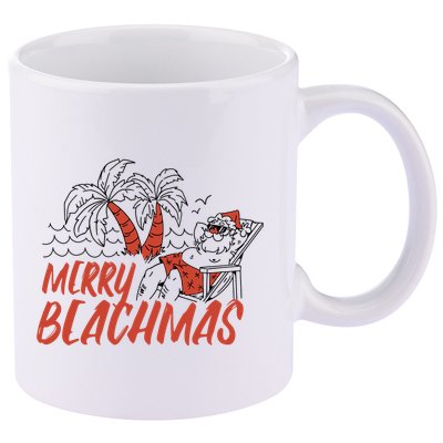 Merry Beachmas Santa Claus Vacation 11oz C Handle Ceramic Mug