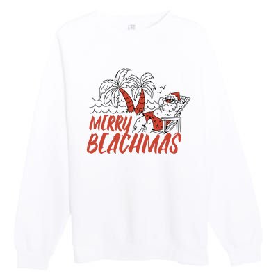 Merry Beachmas Santa Claus Vacation Premium Crewneck Sweatshirt