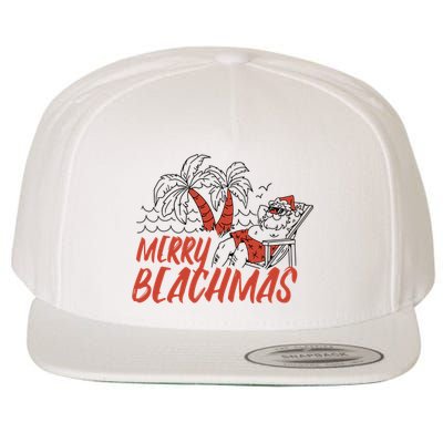 Merry Beachmas Santa Claus Vacation Wool Snapback Cap