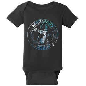 Mermaid Birthday Squad Party Matching Family Mermaid Baby Bodysuit