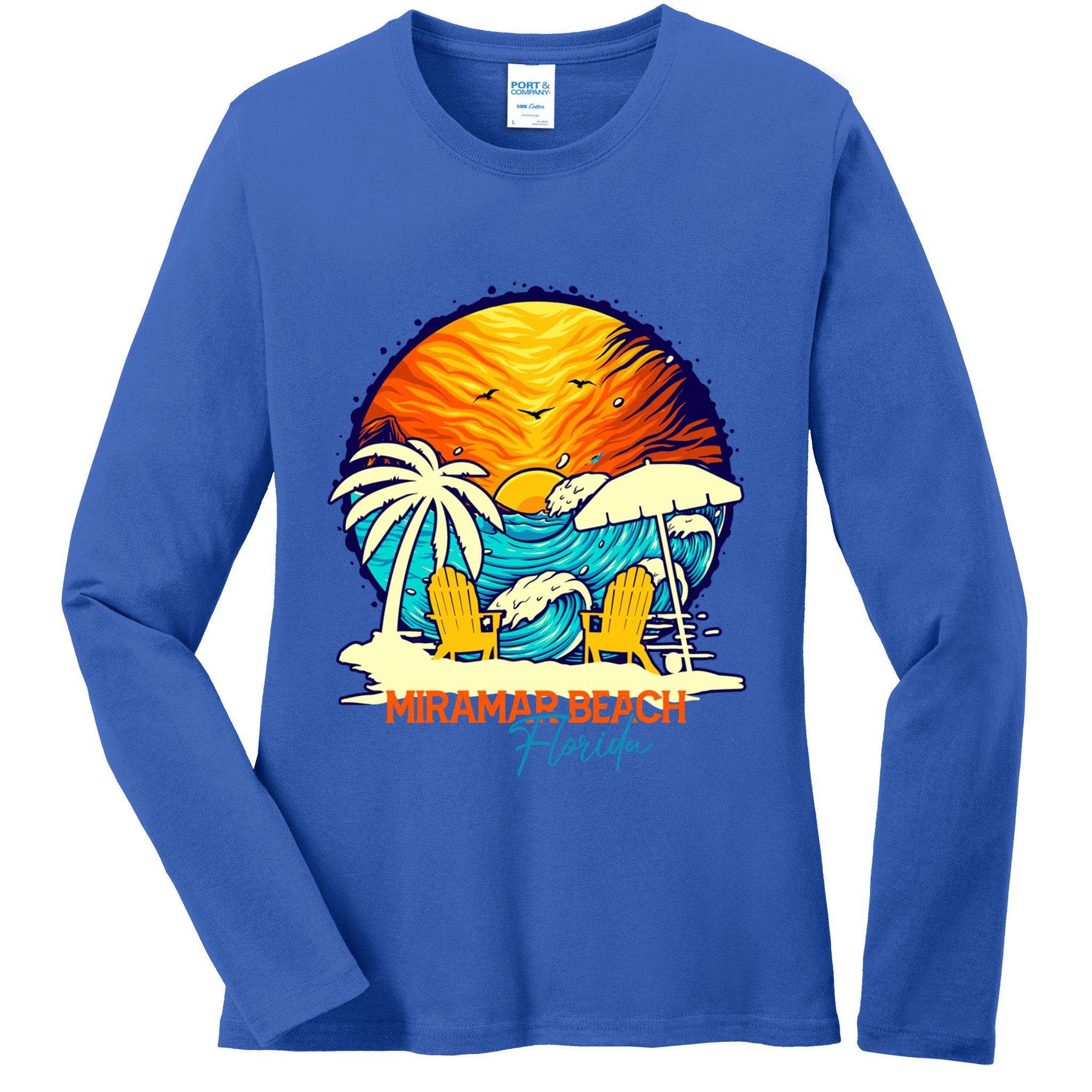 Miramar Beach Sunset Florida Vacation Couples Family Group Cute Gift Ladies Long Sleeve Shirt