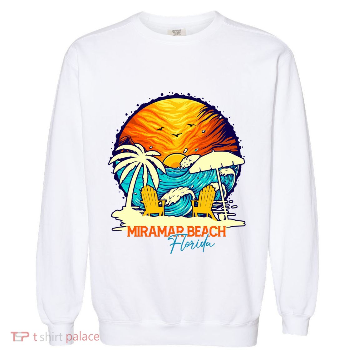 Miramar Beach Sunset Florida Vacation Couples Family Group Cute Gift Garment-Dyed Sweatshirt