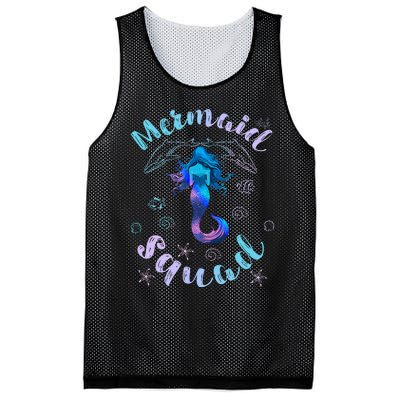 Mermaid Birthday Squad Party Matching Girls Kids Mesh Reversible Basketball Jersey Tank