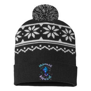 Mermaid Birthday Squad Party Matching Girls Kids USA-Made Snowflake Beanie