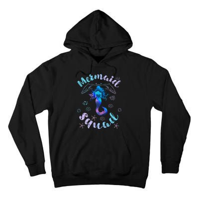 Mermaid Birthday Squad Party Matching Girls Kids Tall Hoodie