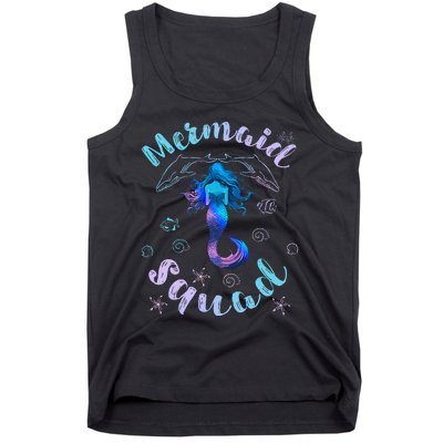 Mermaid Birthday Squad Party Matching Girls Kids Tank Top