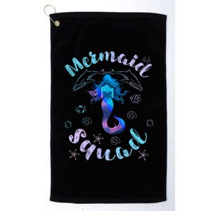 Mermaid Birthday Squad Party Matching Girls Kids Platinum Collection Golf Towel