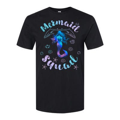 Mermaid Birthday Squad Party Matching Girls Kids Softstyle CVC T-Shirt