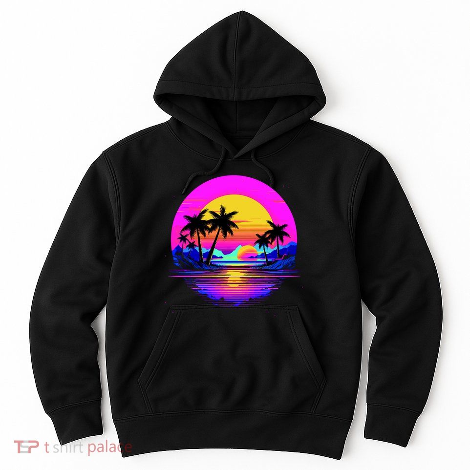 Miami Beach Sun Set Vibrant Hoodie