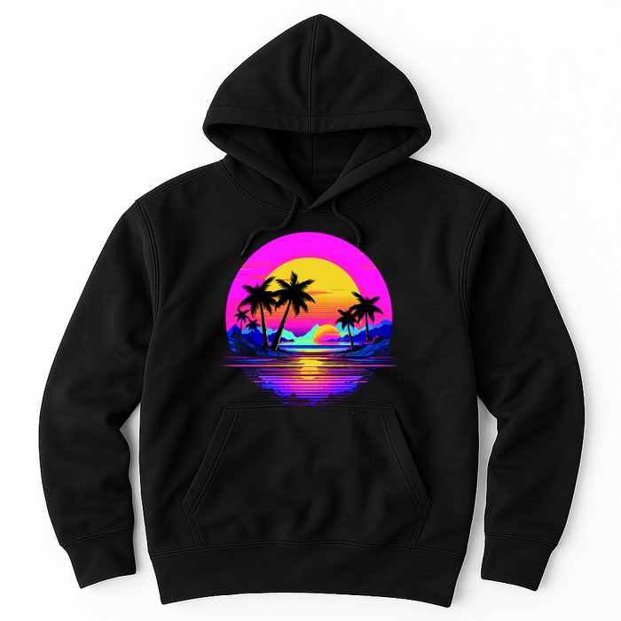 Miami Beach Sun Set Vibrant Hoodie