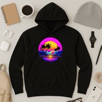 Miami Beach Sun Set Vibrant Hoodie