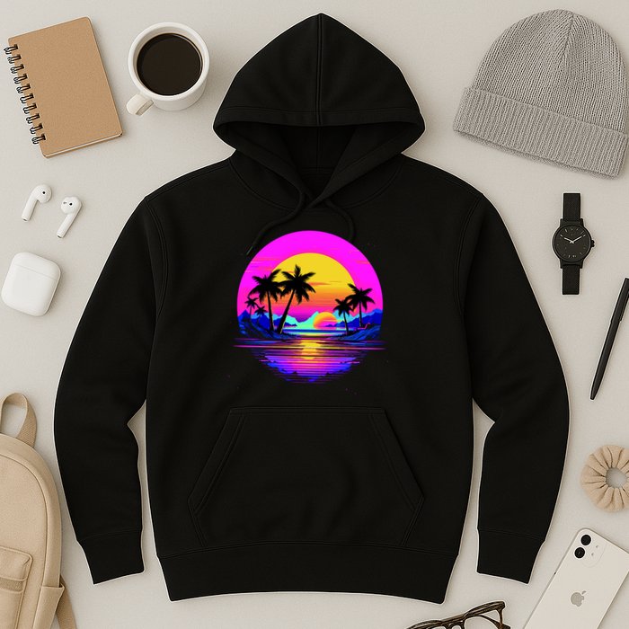 Miami Beach Sun Set Vibrant Hoodie
