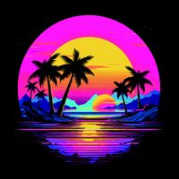 Miami Beach Sun Set Vibrant Hoodie