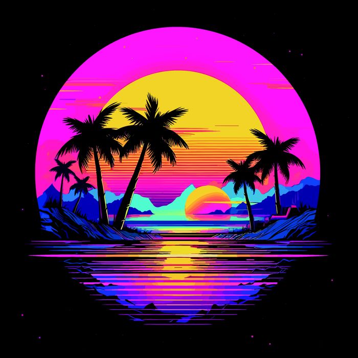 Miami Beach Sun Set Vibrant Hoodie