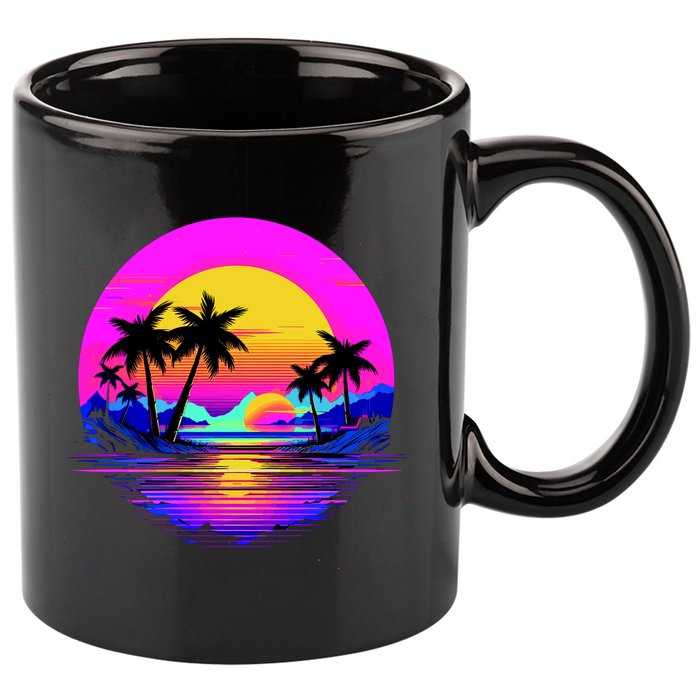 Miami Beach Sun Set Vibrant 11oz C Handle Ceramic Mug