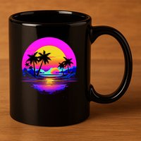 Miami Beach Sun Set Vibrant 11oz C Handle Ceramic Mug