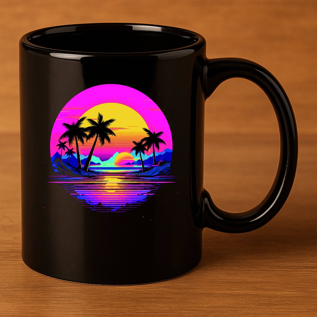 Miami Beach Sun Set Vibrant 11oz C Handle Ceramic Mug