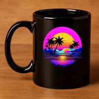 Miami Beach Sun Set Vibrant 11oz C Handle Ceramic Mug