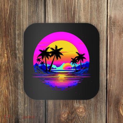 Miami Beach Sun Set Vibrant Coaster