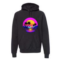 Miami Beach Sun Set Vibrant Premium Hoodie