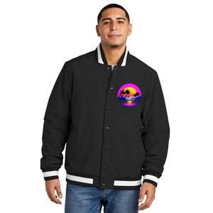 Miami Beach Sun Set Vibrant Insulated Varsity Jacket