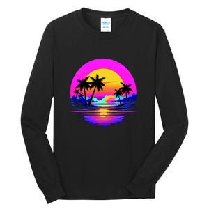 Miami Beach Sun Set Vibrant Tall Long Sleeve T-Shirt