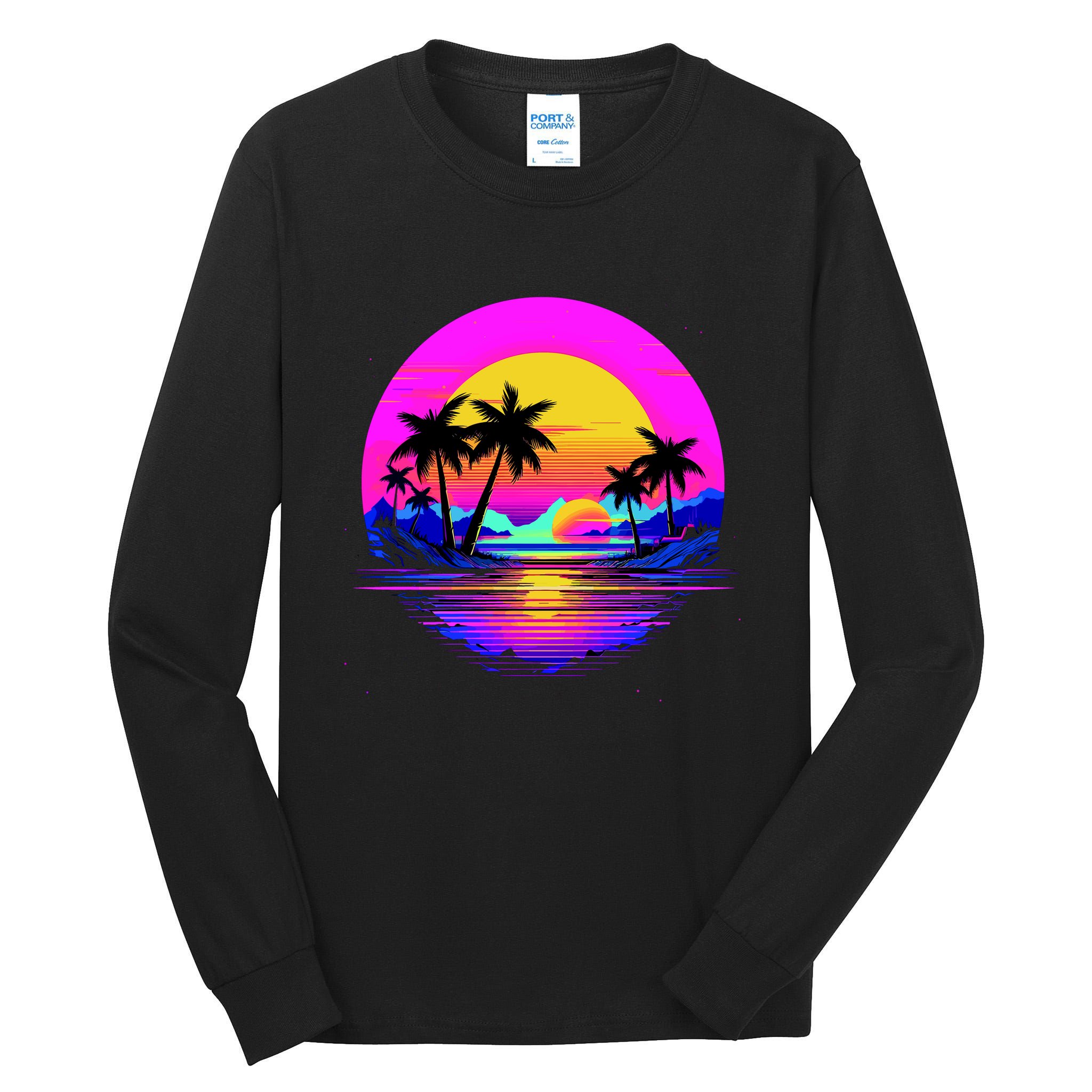 Miami Beach Sun Set Vibrant Tall Long Sleeve T-Shirt