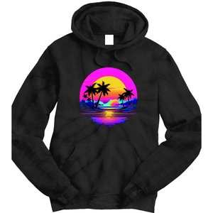 Miami Beach Sun Set Vibrant Tie Dye Hoodie