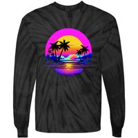 Miami Beach Sun Set Vibrant Tie-Dye Long Sleeve Shirt