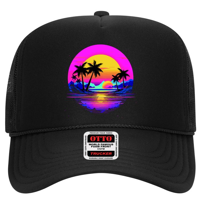 Miami Beach Sun Set Vibrant Trucker Hat