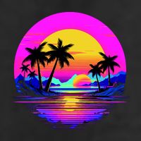 Miami Beach Sun Set Vibrant Trucker Hat