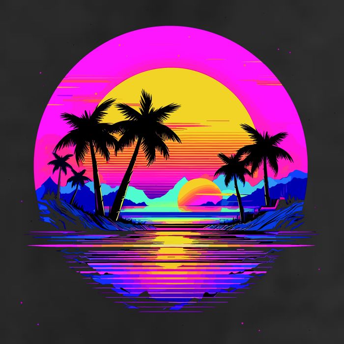 Miami Beach Sun Set Vibrant Trucker Hat