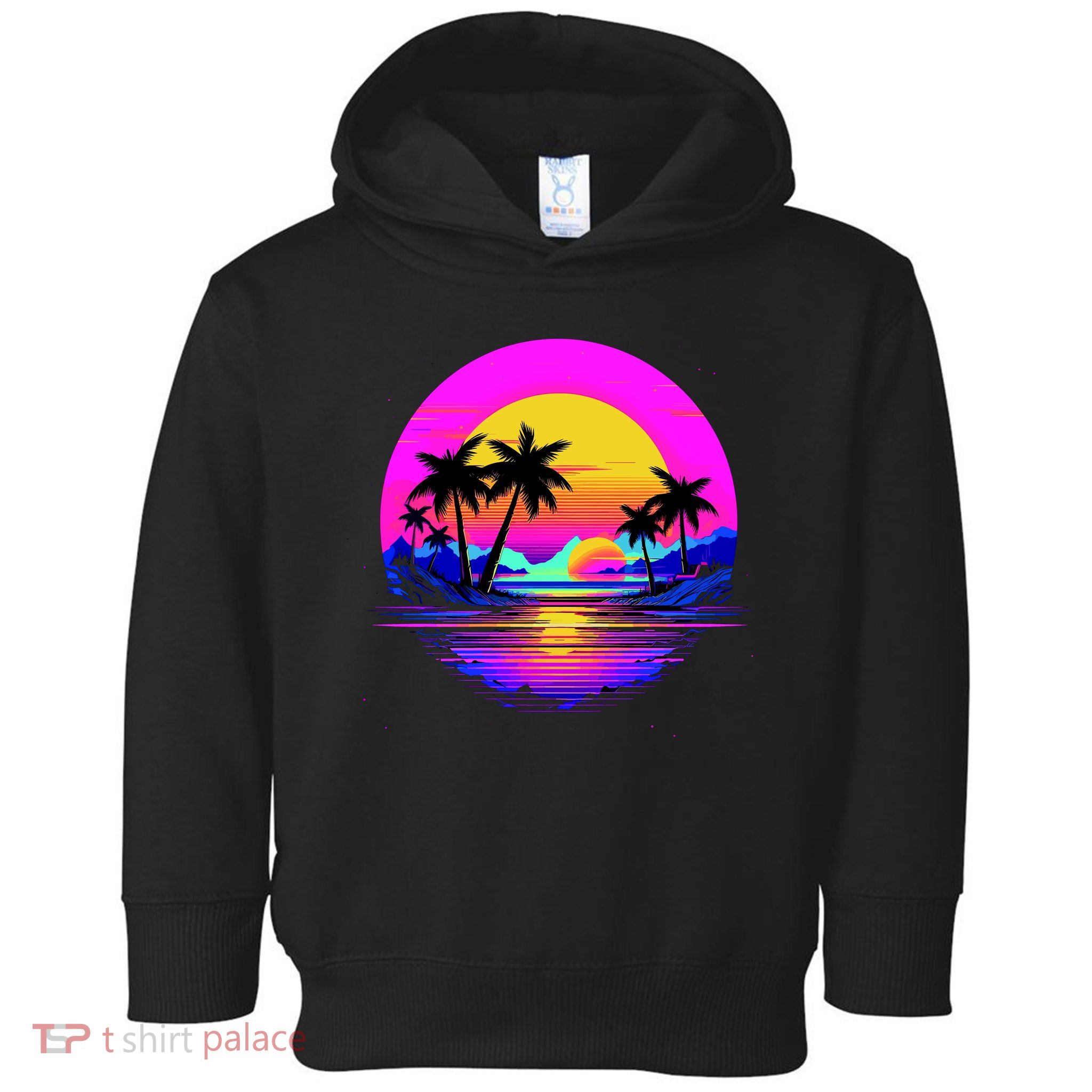 Miami Beach Sun Set Vibrant Toddler Hoodie