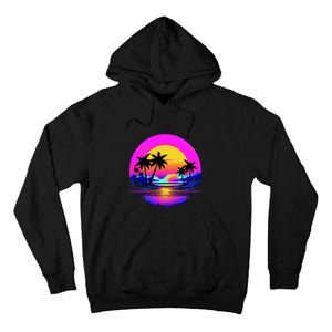 Miami Beach Sun Set Vibrant Tall Hoodie