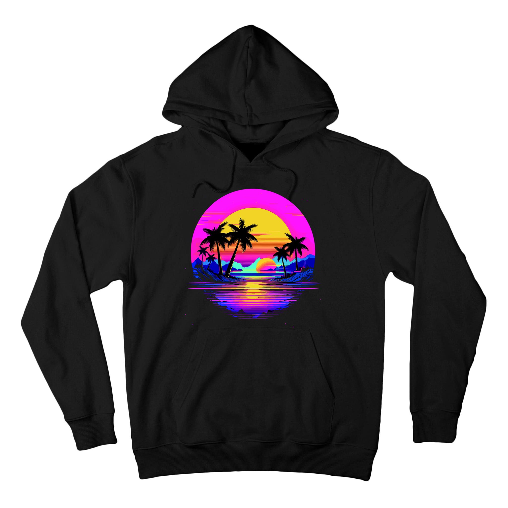 Miami Beach Sun Set Vibrant Tall Hoodie