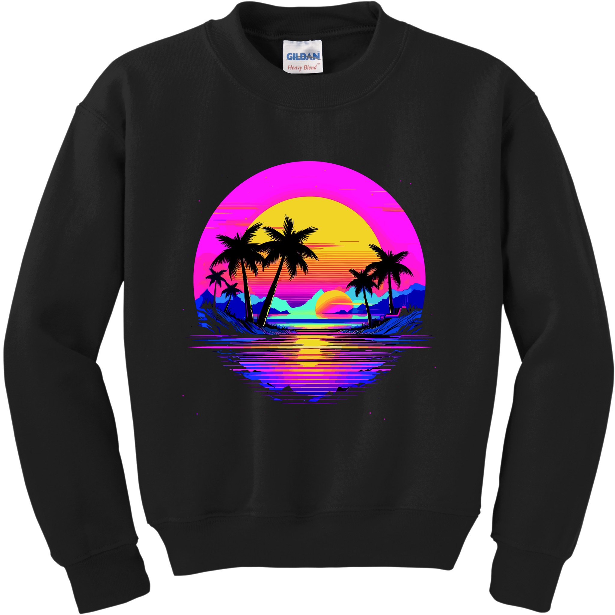 Miami Beach Sun Set Vibrant Kids Sweatshirt