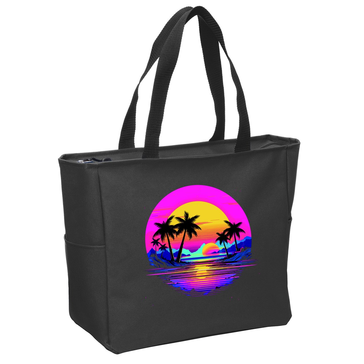Miami Beach Sun Set Vibrant Zip Tote Bag