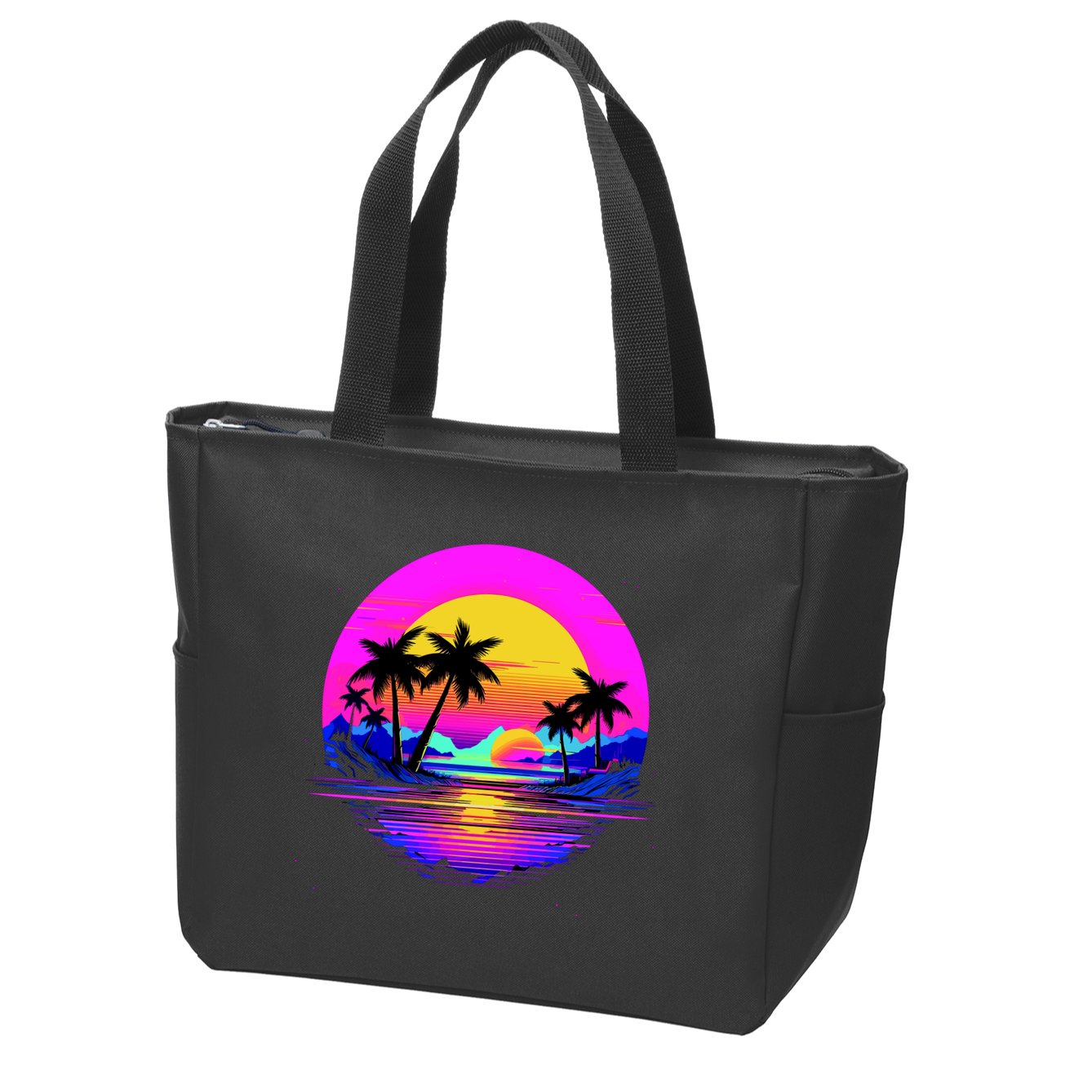 Miami Beach Sun Set Vibrant Zip Tote Bag