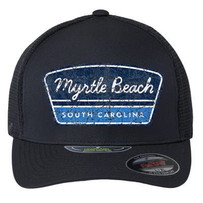 Myrtle Beach South Carolina Retro Throwback Souvenir Flexfit Unipanel Trucker Cap