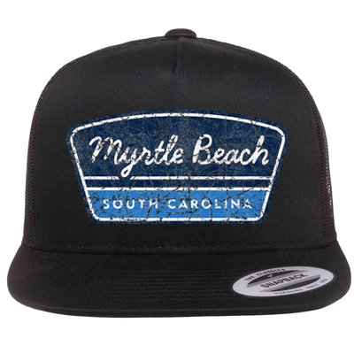 Myrtle Beach South Carolina Retro Throwback Souvenir Flat Bill Trucker Hat