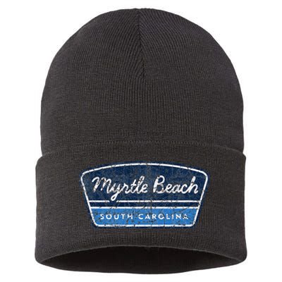 Myrtle Beach South Carolina Retro Throwback Souvenir Sustainable Knit Beanie