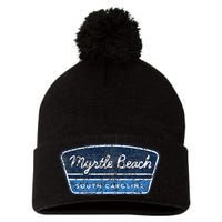 Myrtle Beach South Carolina Retro Throwback Souvenir Pom Pom 12in Knit Beanie