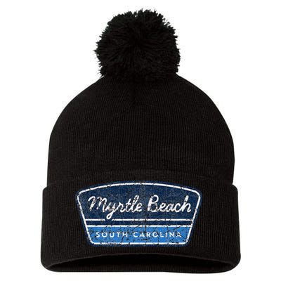 Myrtle Beach South Carolina Retro Throwback Souvenir Pom Pom 12in Knit Beanie