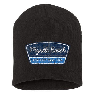 Myrtle Beach South Carolina Retro Throwback Souvenir Short Acrylic Beanie