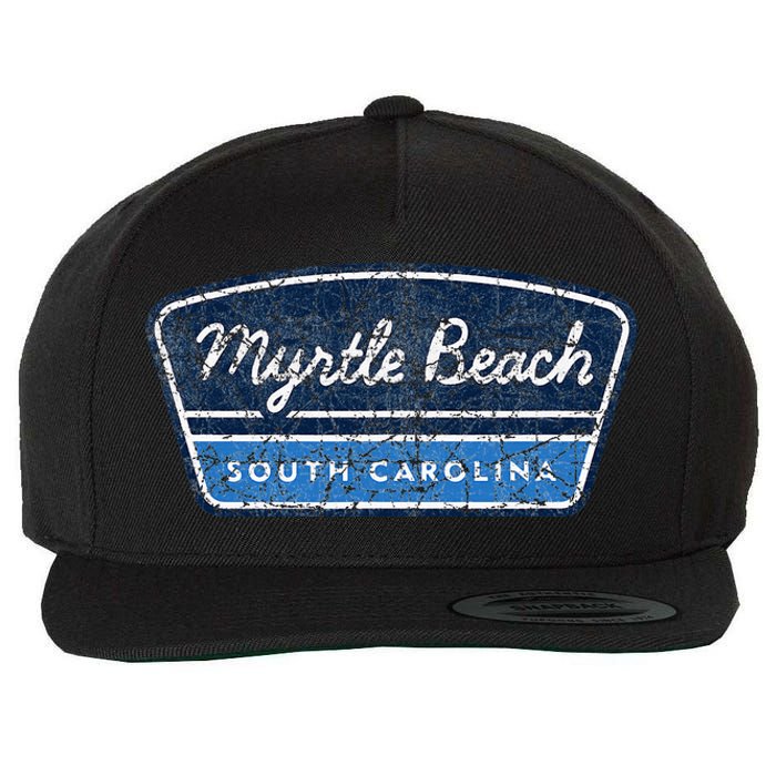 Myrtle Beach South Carolina Retro Throwback Souvenir Wool Snapback Cap