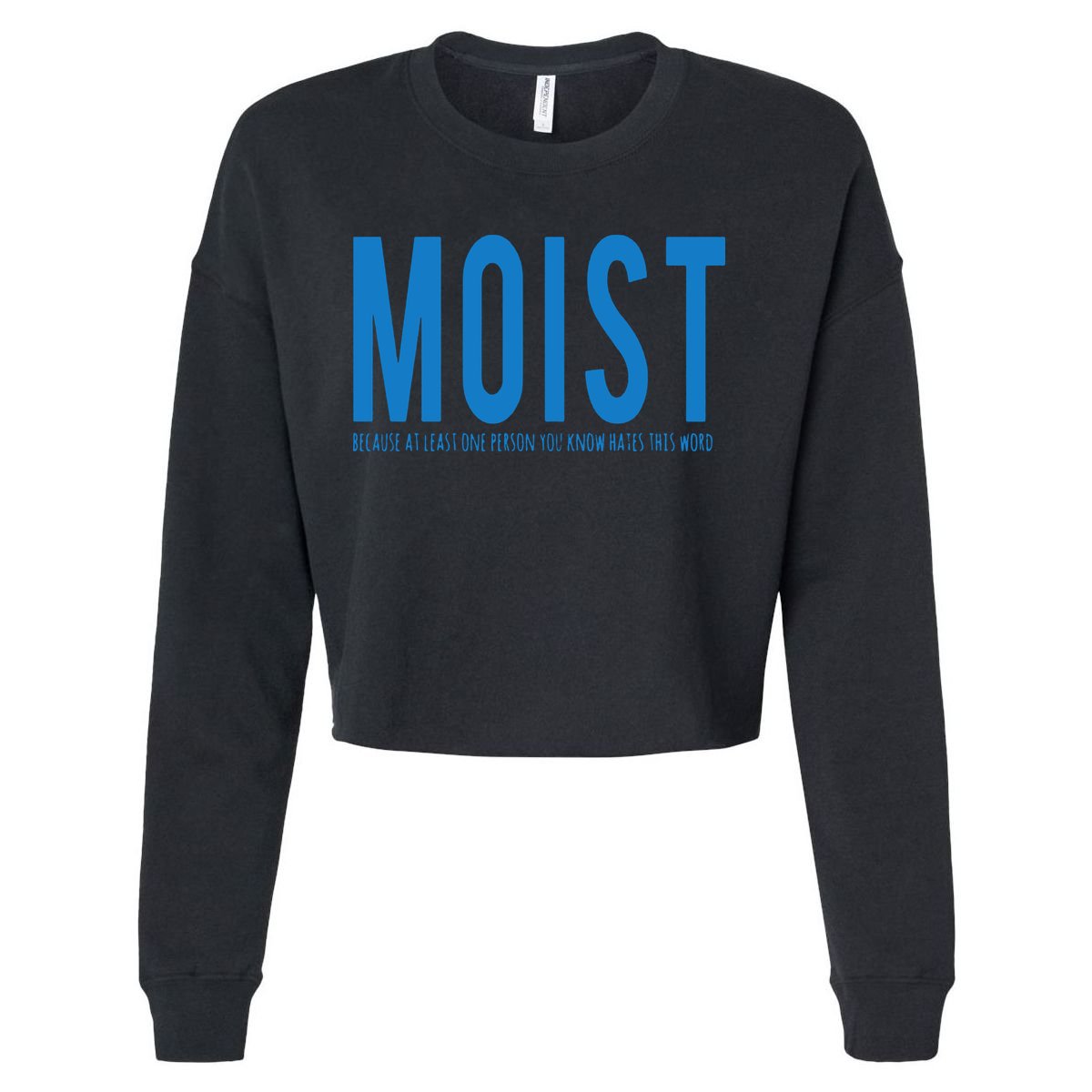 Moist Because Someone Hates This Word Cropped Pullover Crew
