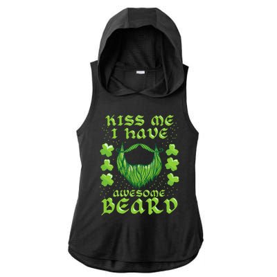 Me Beard St Patricks Day As, Dad And Daddy Gifts Ladies PosiCharge Tri-Blend Wicking Draft Hoodie Tank