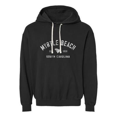 Myrtle Beach Souvenir Est 1938 South Carolina Retro Varsity Garment-Dyed Fleece Hoodie